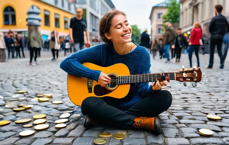 거리공연을 위한 콘텐츠 제작 - **Authentic Street Performance in Berlin-Mitte**
    "A talented female street musician, in her late...